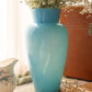 Antique Large Blue Handmade Opaque Glass Vase