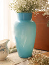Antique Large Blue Handmade Opaque Glass Vase