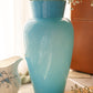 Antique Large Blue Handmade Opaque Glass Vase