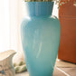 Antique Large Blue Handmade Opaque Glass Vase