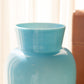 Antique Large Blue Handmade Opaque Glass Vase