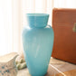 Antique Large Blue Handmade Opaque Glass Vase