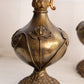Antique Large Brass Decorative Ewer Pitcher with Floral Designs