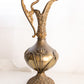 Antique Large Brass Decorative Ewer Pitcher with Floral Designs