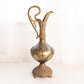 Antique Large Brass Decorative Ewer Pitcher with Floral Designs