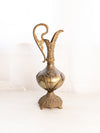 Antique Large Brass Decorative Ewer Pitcher with Floral Designs