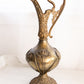 Antique Large Brass Decorative Ewer Pitcher with Floral Designs