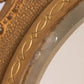Antique Large Gold Tone Metal Standing Mirror with Ornate Designs