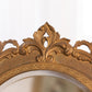 Antique Large Gold Tone Metal Standing Mirror with Ornate Designs
