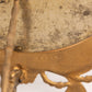 Antique Large Gold Tone Metal Standing Mirror with Ornate Designs