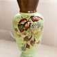 Antique Large Green Hand-Painted Floral Bristol Glass Vase