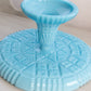 Antique Large Portieux Vallérysthal Blue Milk Glass Cake Stand