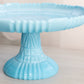 Antique Large Portieux Vallérysthal Blue Milk Glass Cake Stand