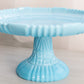 Antique Large Portieux Vallérysthal Blue Milk Glass Cake Stand