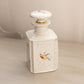 Antique Medium White Ceramic Hand-Painted Floral Bottle