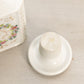 Antique Medium White Ceramic Hand-Painted Floral Bottle