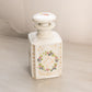 Antique Medium White Ceramic Hand-Painted Floral Bottle