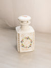Antique Medium White Ceramic Hand-Painted Floral Bottle