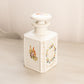 Antique Medium White Ceramic Hand-Painted Floral Bottle