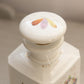 Antique Medium White Ceramic Hand-Painted Floral Bottle