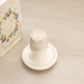 Antique Medium White Ceramic Hand-Painted Floral Bottle