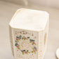 Antique Medium White Ceramic Hand-Painted Floral Bottle