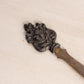 Antique Metal Letter Opener with Floral Design on Top