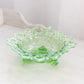 Antique Northwood Green Opalescent Wild Rose 3-Toed Bowl