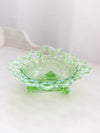 Antique Northwood Green Opalescent Wild Rose 3-Toed Bowl