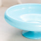Antique Northwood Light Blue Opaque Iridescent Glass Footed Bowl