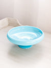 Antique Northwood Light Blue Opaque Iridescent Glass Footed Bowl