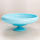 Antique Northwood Light Blue Opaque Iridescent Glass Footed Bowl