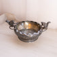 Antique Quadruple Silverplate Inverted Ruffle Squirrel Bowl