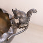 Antique Quadruple Silverplate Inverted Ruffle Squirrel Bowl
