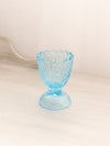 Antique Small Blue Glass Bird, Grass & Fish Pattern Toothpick Holder