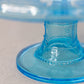 Antique Small Bryce Glass Willow Oak Blue Cake Stand