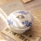 Antique Small Circular Lidded Blue & White Transferware Dish