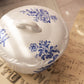 Antique Small Circular Lidded Blue & White Transferware Dish