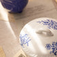 Antique Small Circular Lidded Blue & White Transferware Dish