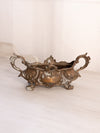 Antique Small Copper Tone Handled Jardinière with Floral Designs