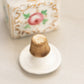 Antique Small White Ceramic Hand-Painted Floral Bottle