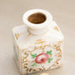 Antique Small White Ceramic Hand-Painted Floral Bottle