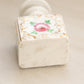 Antique Small White Ceramic Hand-Painted Floral Bottle