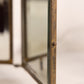 Antique Square Brass Tri-Fold Mirror with Lady, Floral & Face Details