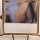 Antique Square Brass Tri-Fold Mirror with Lady, Floral & Face Details