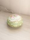 Antique T&V France Limoges Green Ceramic Floral Lidded Jar