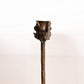 Antique Tall Dark Gold Brass Candleholder with Leaf Accents