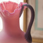 Antique Victorian Pink to Purple Glass Handblown Pitcher