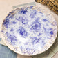 Antique Warwick China Flow Blue Floral Large Plate or Platter