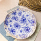Antique Warwick China Flow Blue Floral Large Plate or Platter